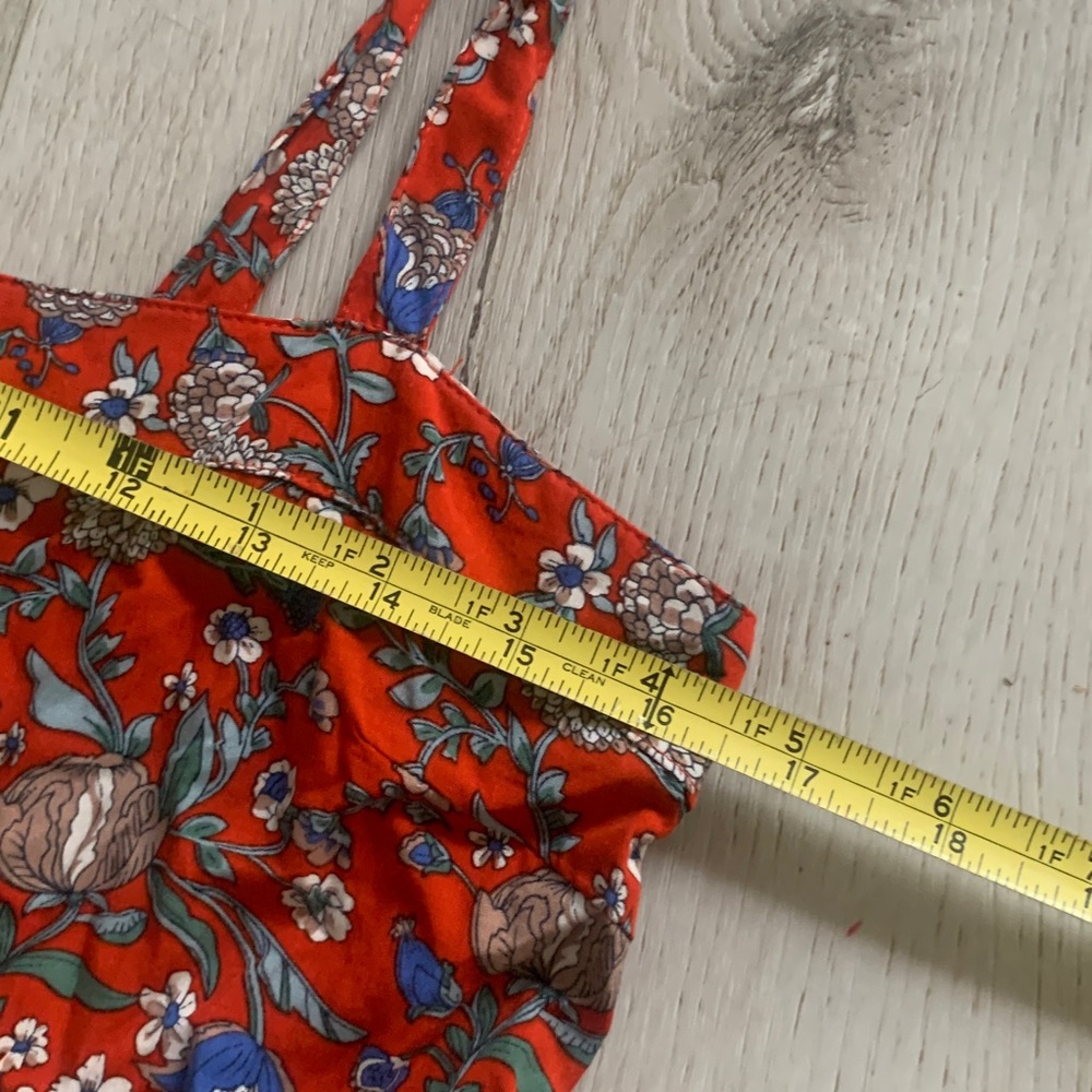 Natural‎ Life Patti Maxi, side slit floral Red Boho strap cottagecore size XS/S - Picture 10 of 12